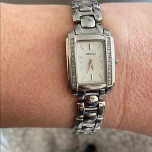 Seiko women’s watch with diamonds.
